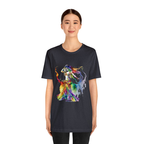Rainbow Belly Dancer in Motion - Short Sleeve Tee